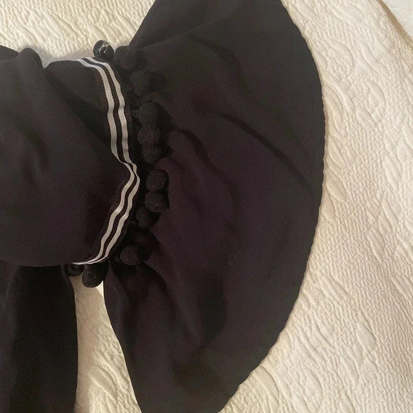 Valerie Steven’s Vintage Black Top Blouse L Off Shoulder Bell Sleeve Rib… - Picture 8 of 8